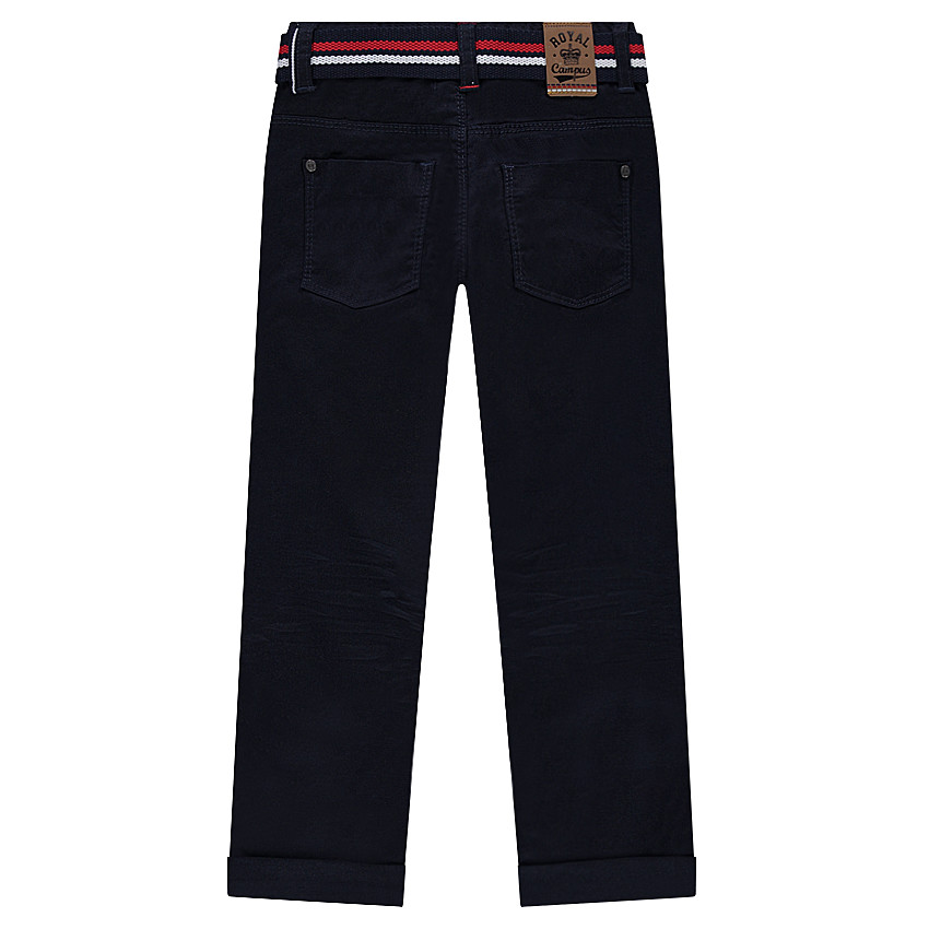 Pantalon effet crinkle avec ceinture tressée amovible à rayures colorées  