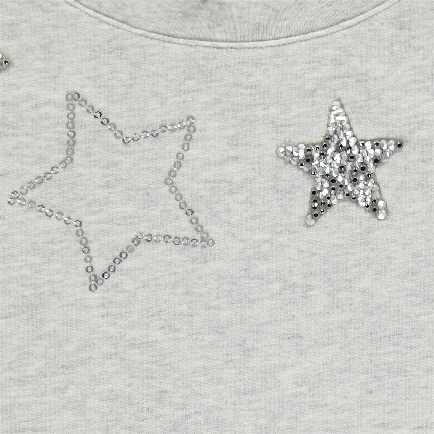 Junior - Sweat en molleton avec étoiles en sequins argentés 