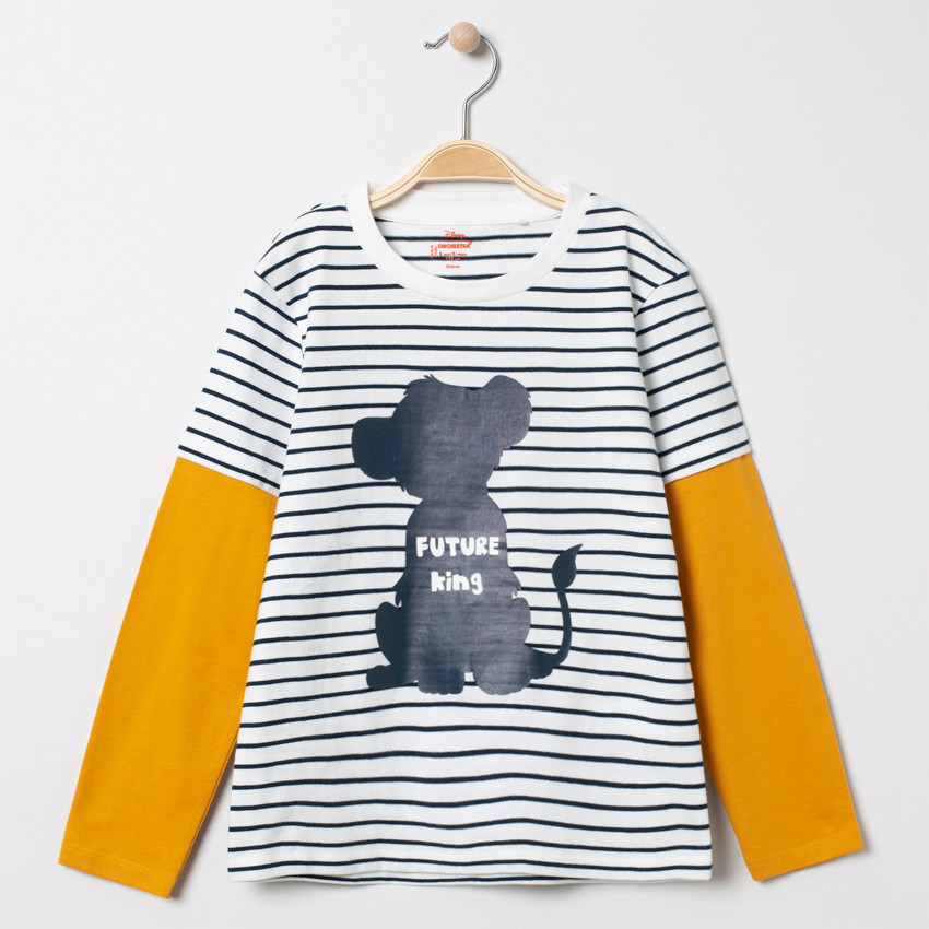 T-shirt manches longues effet 2 en 1 print Simba Disney 