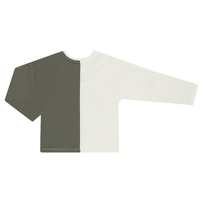 Tee-shirt manches longues bicolore avec motif fantaisie 