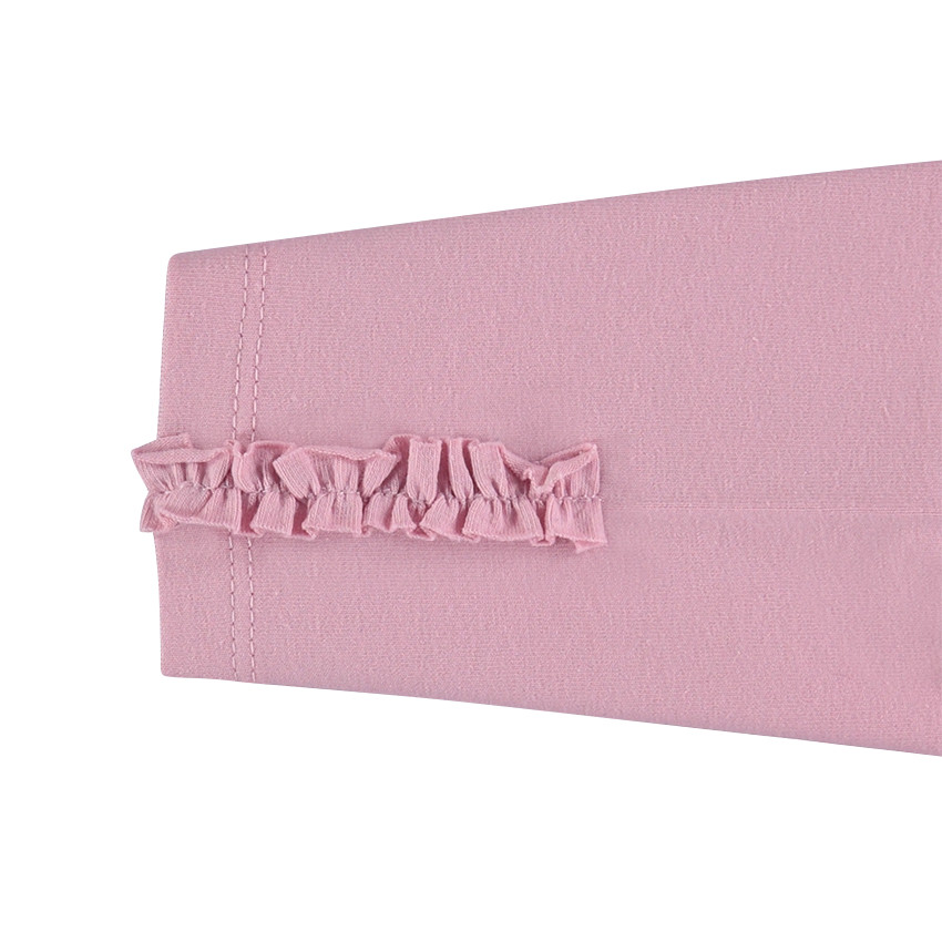 Tee-shirt manches longues uni avec ruché au bout des manches 