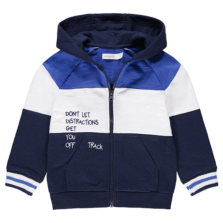 Gilet en molleton tricolore avec message printé 