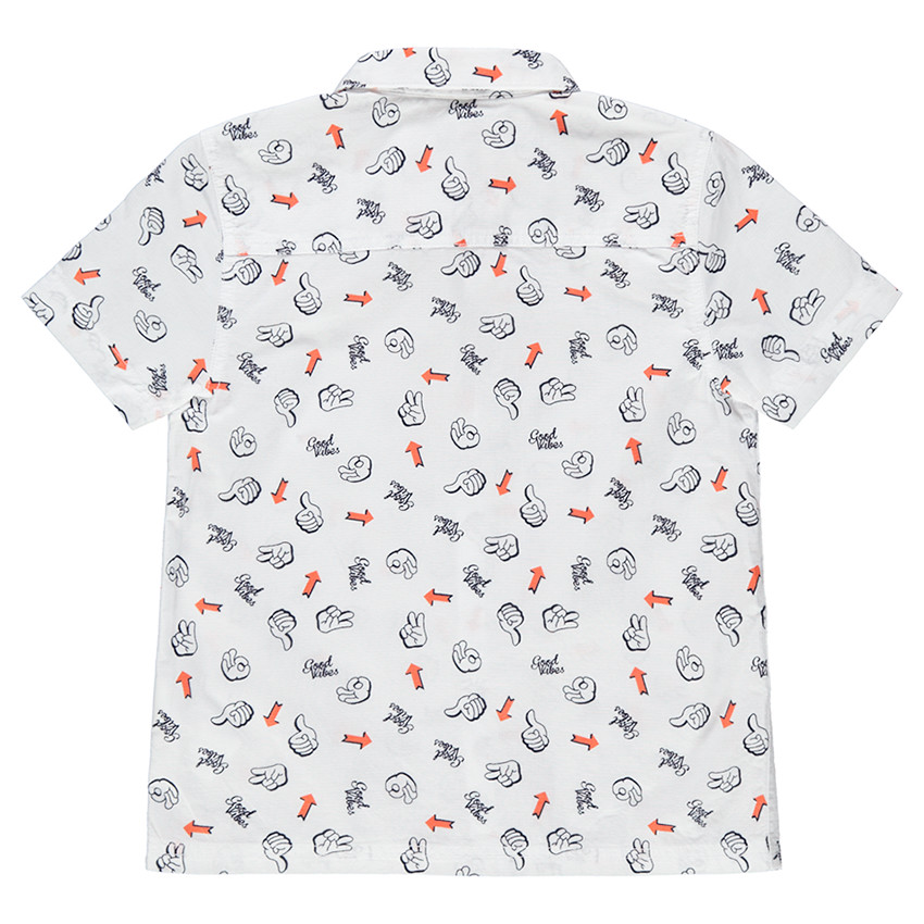 Chemise manches courtes avec imprimés all-over et poche 