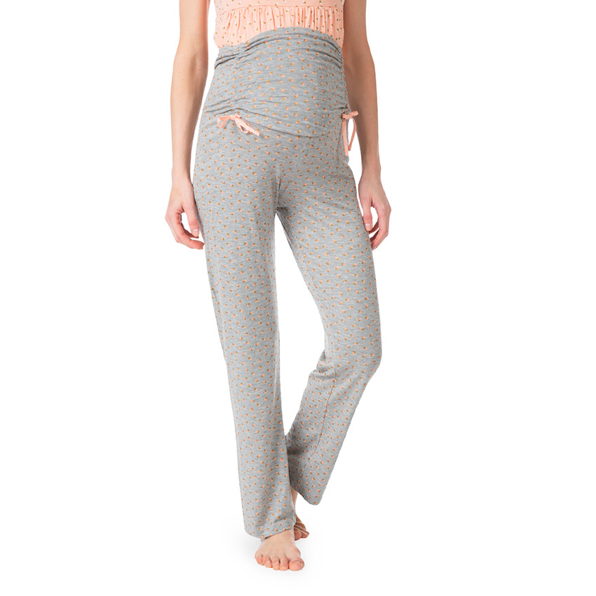 Pantalon de grossesse homewear avec imprimé all-over et bandeau haut 