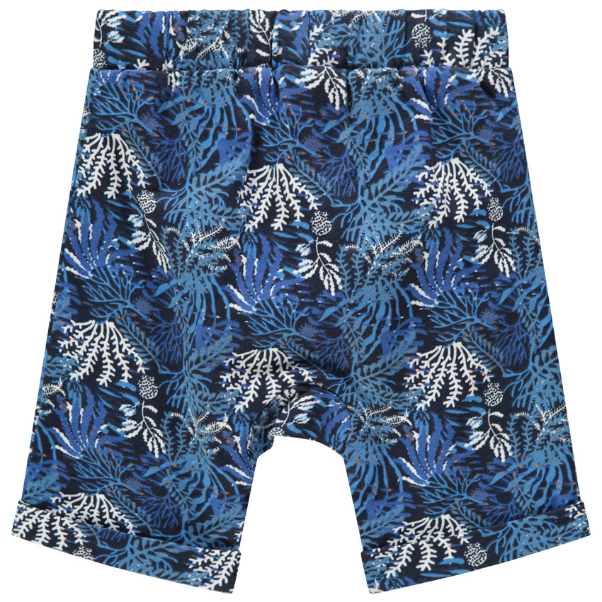 Bermuda en coton avec imprimé style végétal all-over 