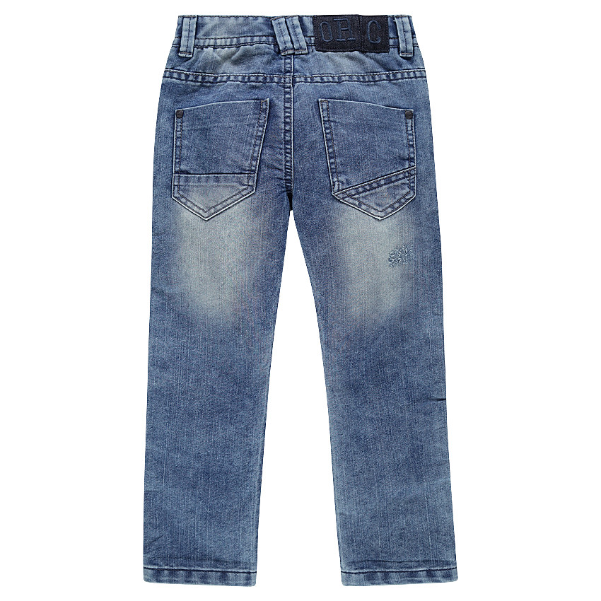 Junior - Jeans droit effet used et crinkle 
