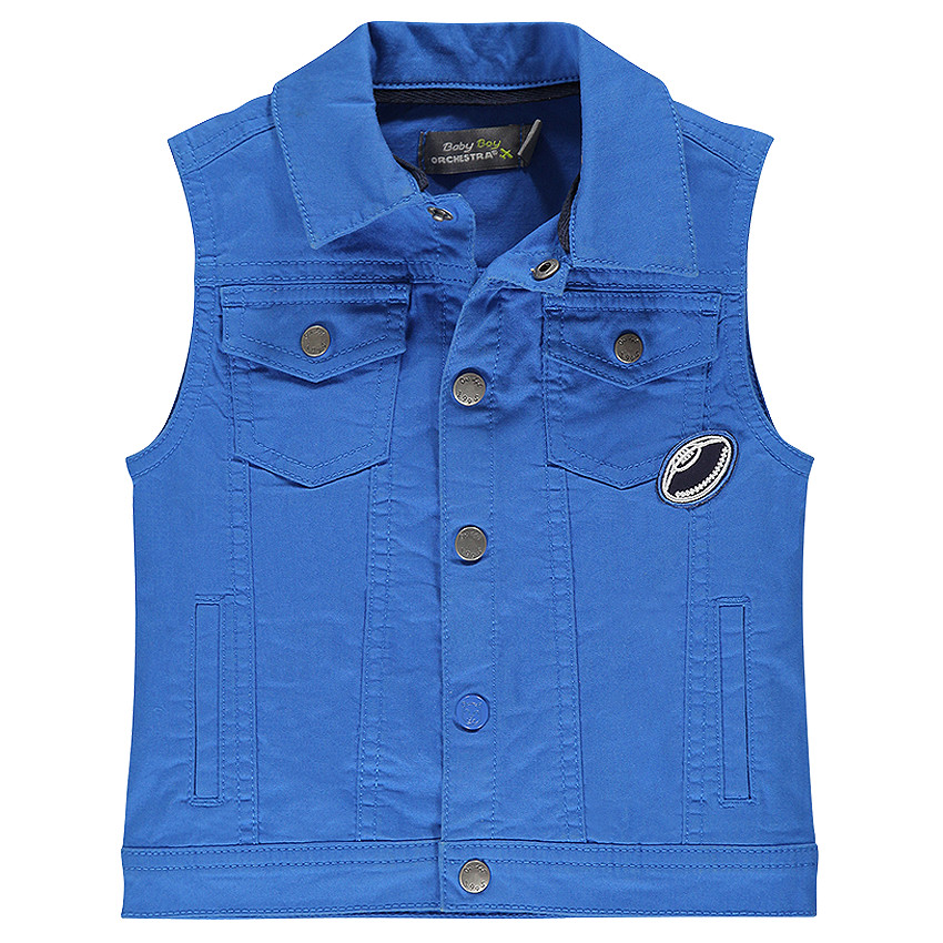 Veste en toile sans manches avec patch ballon de football américain 