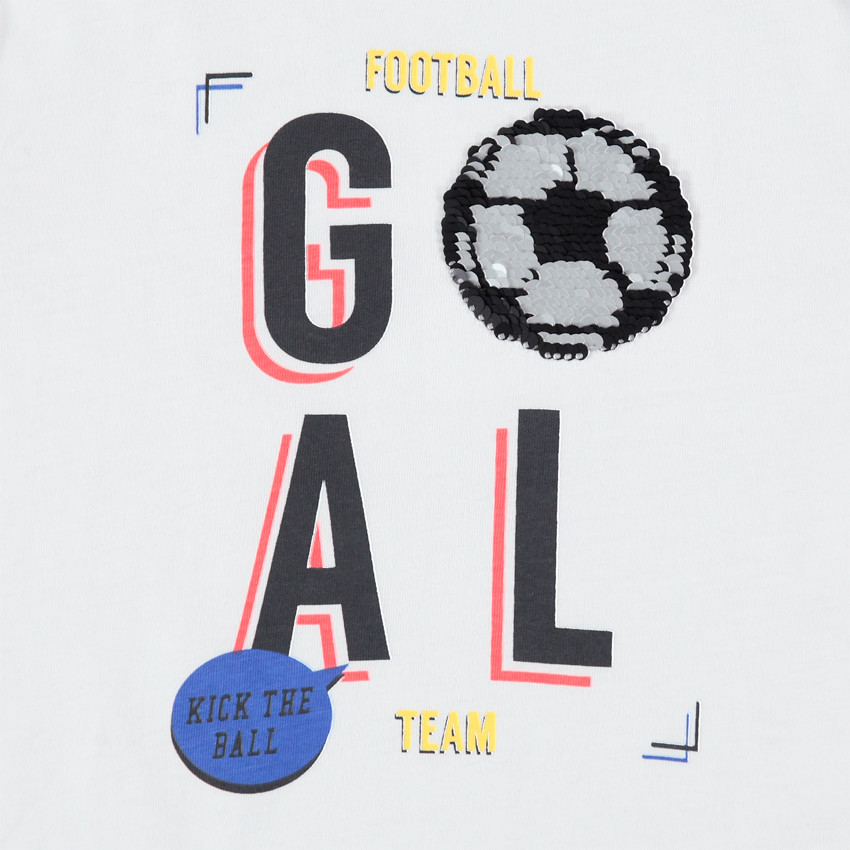 Ensemble avec t-shirt motif ballon en sequins et bermuda 