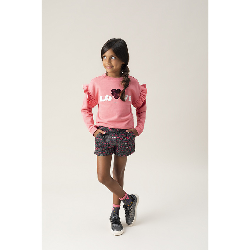 Short en maille mélangée à poches italiennes 