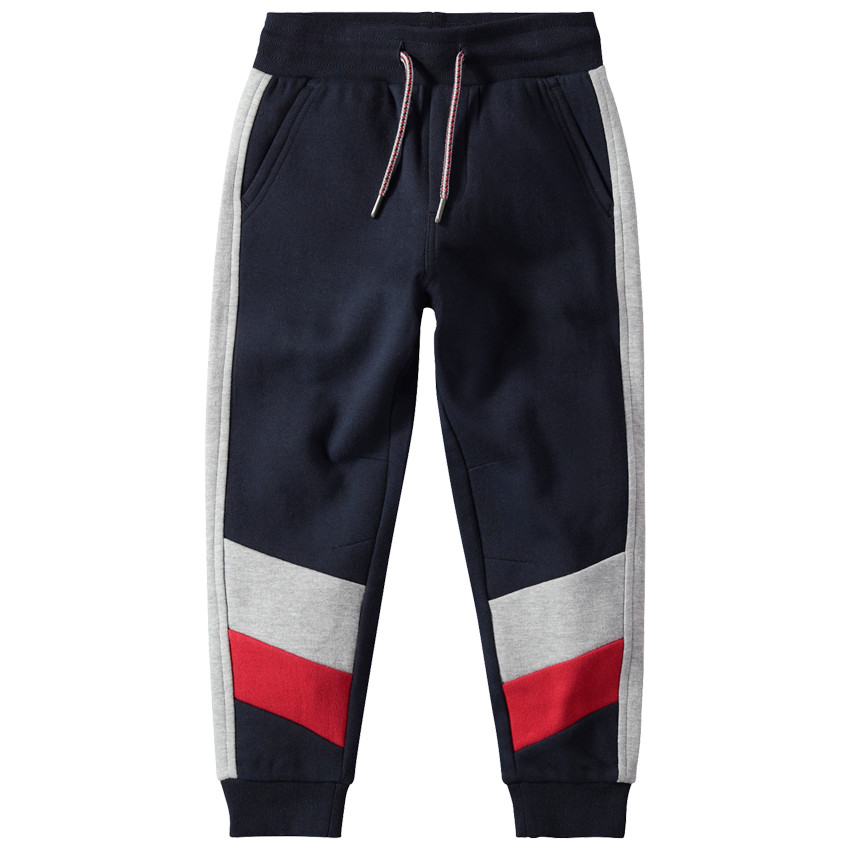 Pantalon de jogging en molleton avec bandes contrastées 