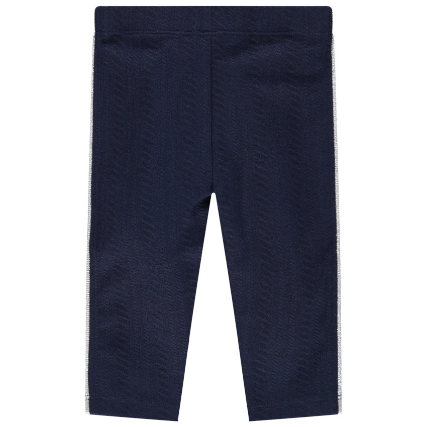 Legging court en jersey fantaisie et touches argentées 