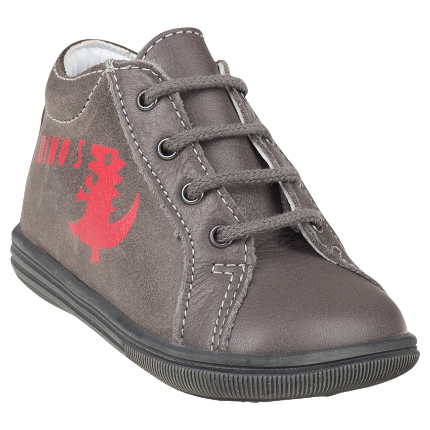   Bottillons en cuir à lacets avec dinosaure contrasté  