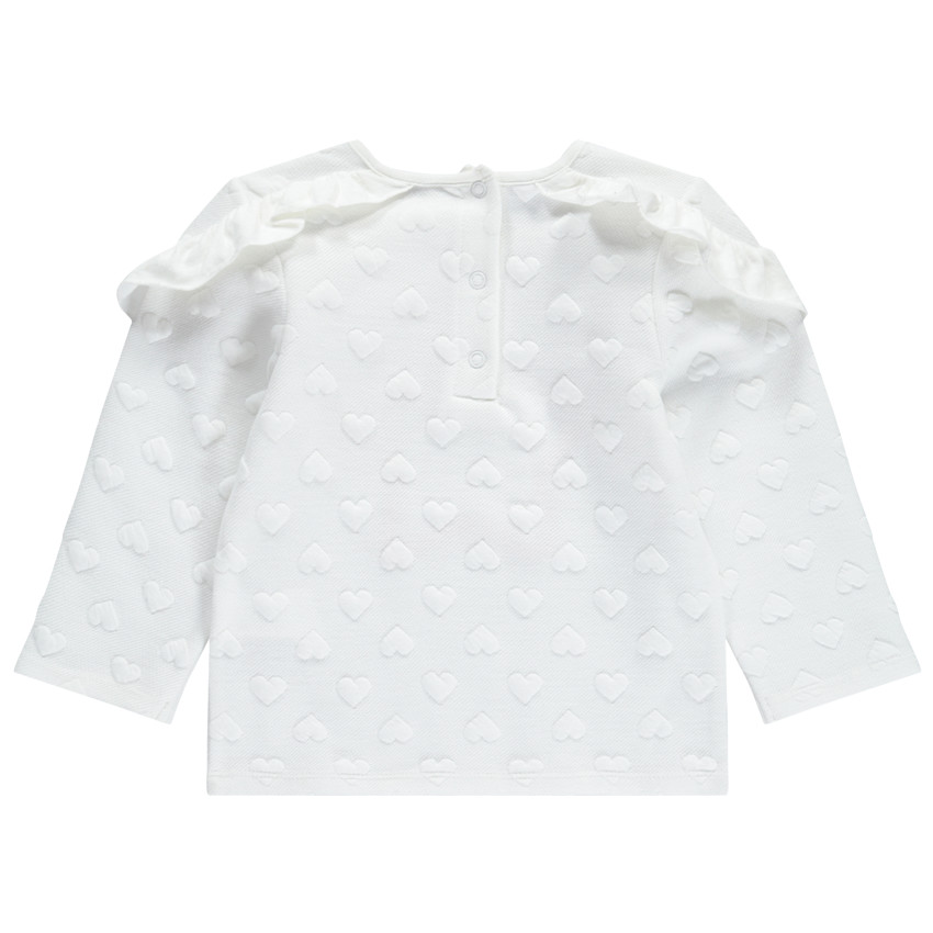 Sweat en molleton avec coeurs en jacquard et motif à sequins 