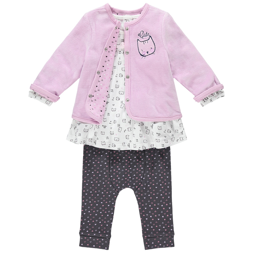 Ensemble avec tunique manches longues, gilet et caleçon 