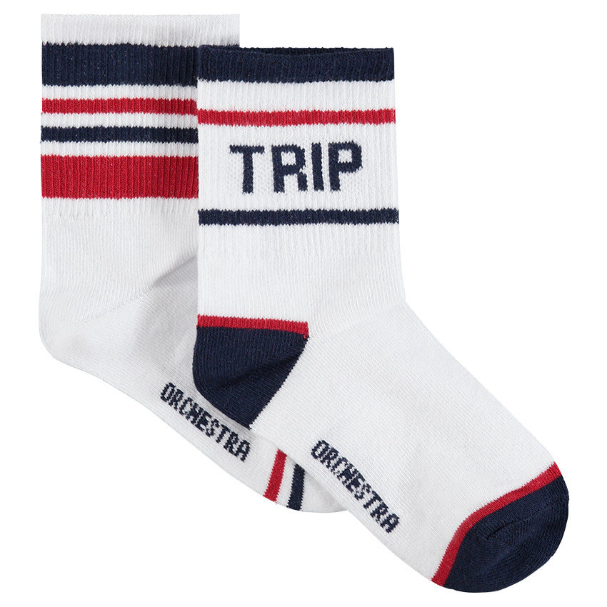 Lot de 2 paires de chaussettes à rayures contrastées 