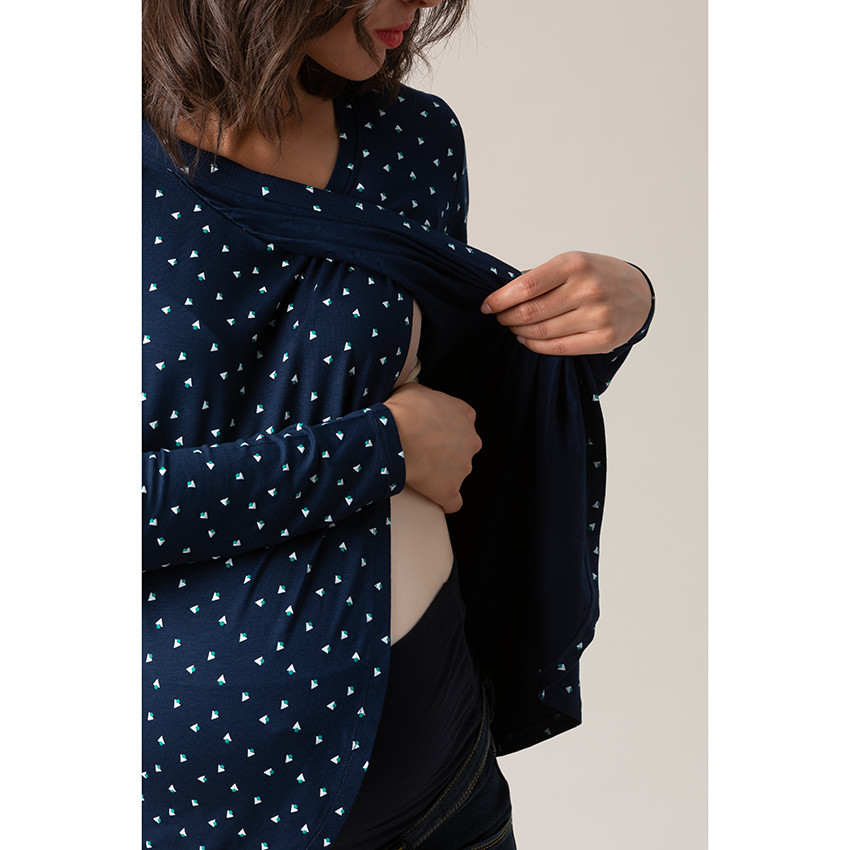 Tunique manches longues à motif graphique all-over 