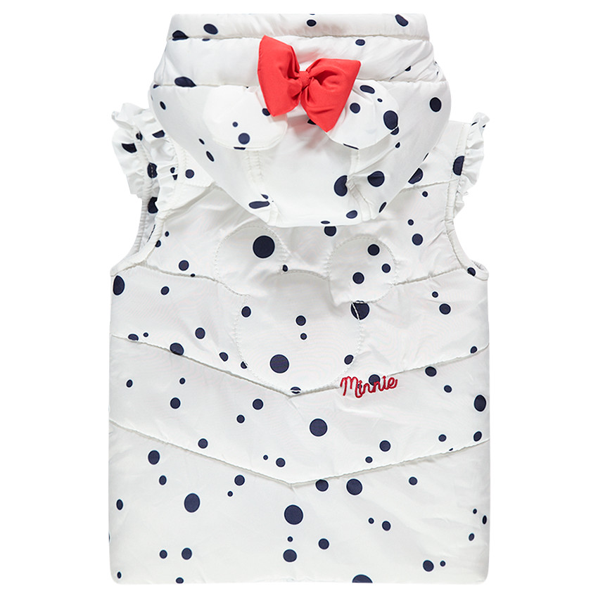 Doudoune sans manches doublée jersey à pois et oreilles de Minnie Disney 