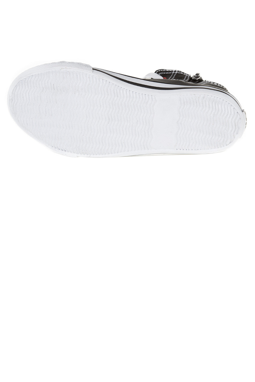 Baskets montantes aspect cuir à lacets et zip 