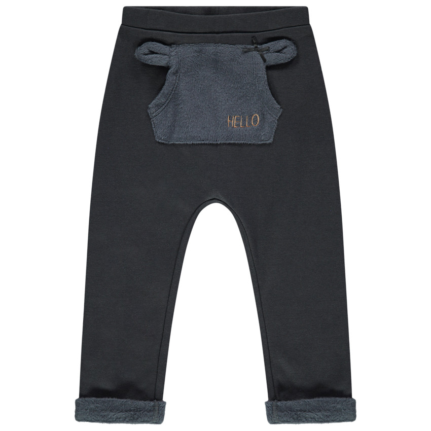 Pantalon de jogging contrecollé sherpa à poche kangourou 