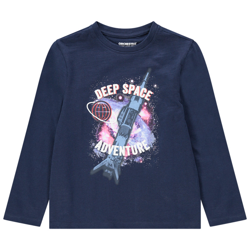 T-shirt manches longues en jersey avec motif fantaisie printé 