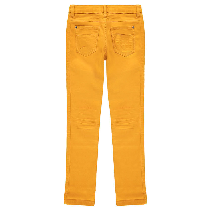 Junior - Pantalon en twill surteint avec jeux de plis et de surpiqûres 