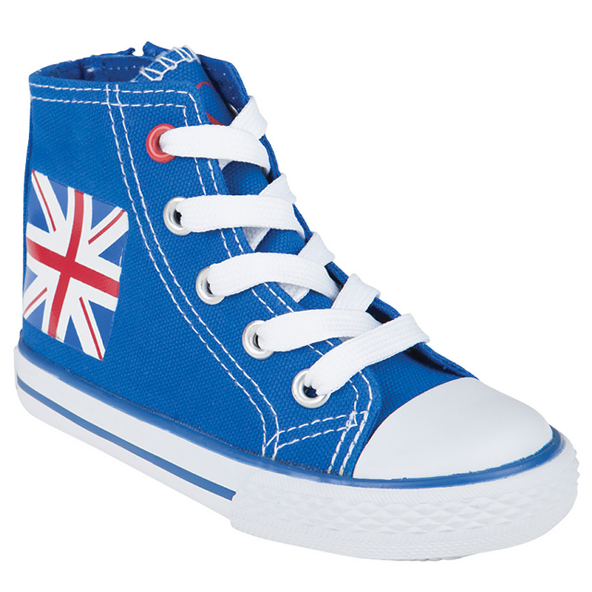 Baskets montantes à lacets avec patch drapeau  