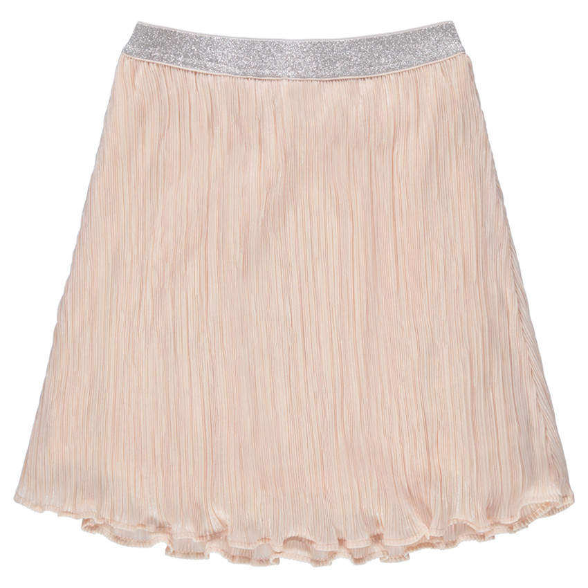 Junior - Jupe de cérémonie plissée avec ceinture élastiquée argentée 