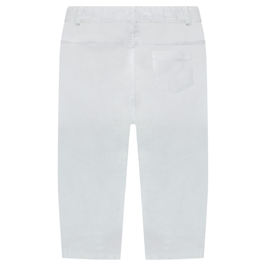 Pantalon en coton et lin uni 