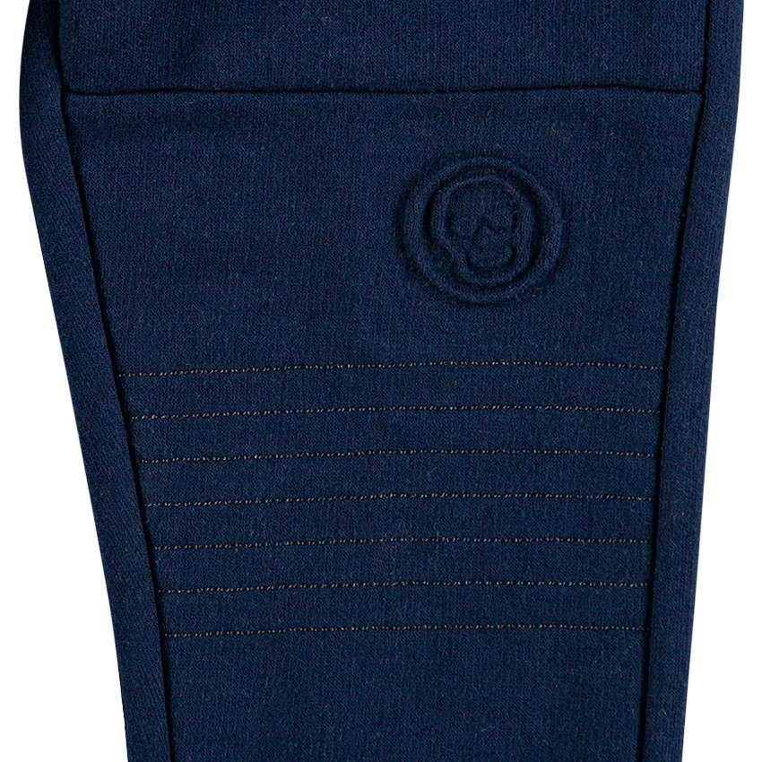 Jogging en molleton bleu nuit à capuche doublée sherpa 