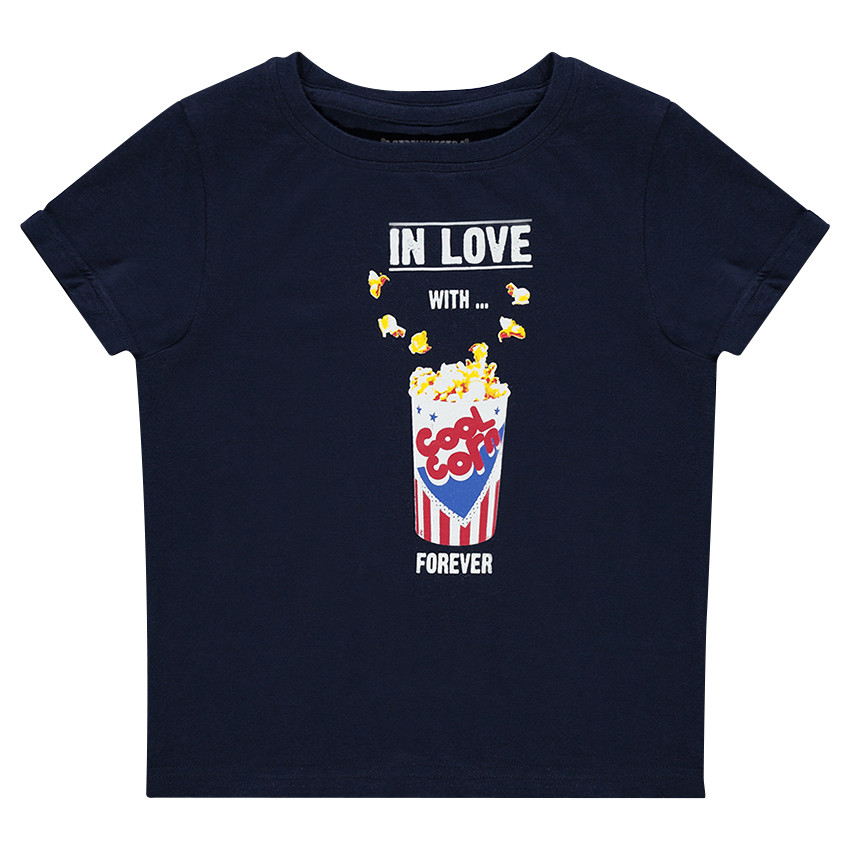 Tee-shirt manches courtes en jersey avec print fantaisie 