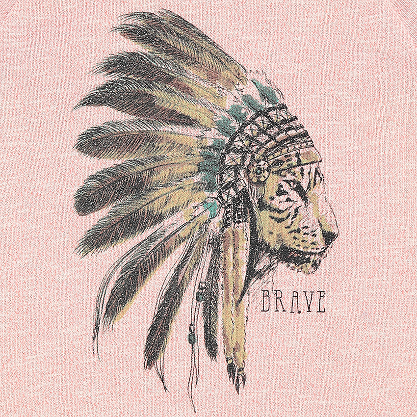 Sweat en molleton chiné avec print fantaisie 