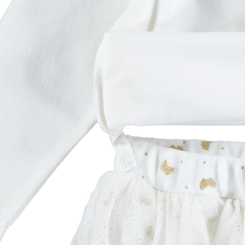 Pyjama en velours à papillon et volant en tulle 