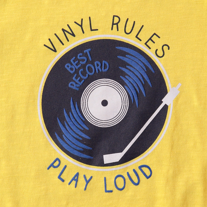 T-shirt manches courtes uni avec motif printé 