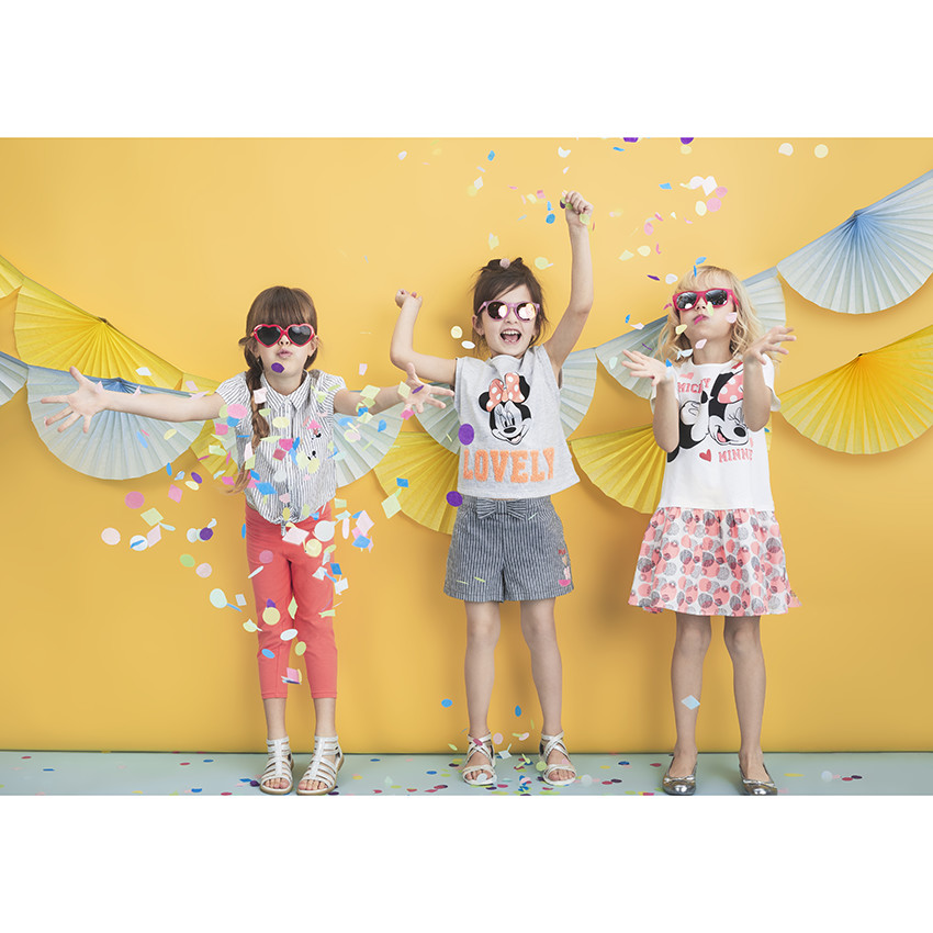 Chemise manches courtes à rayures et patchs Mickey Minnie Disney 