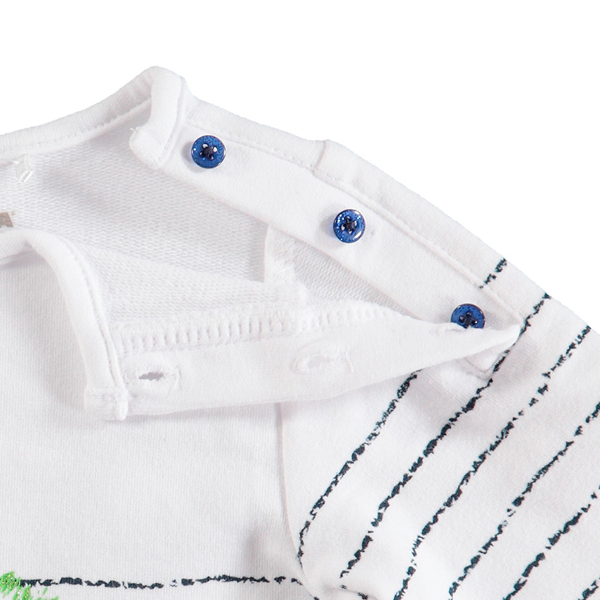 Jogging en molleton avec sweat rayé et pantalon print arc-en-ciel 