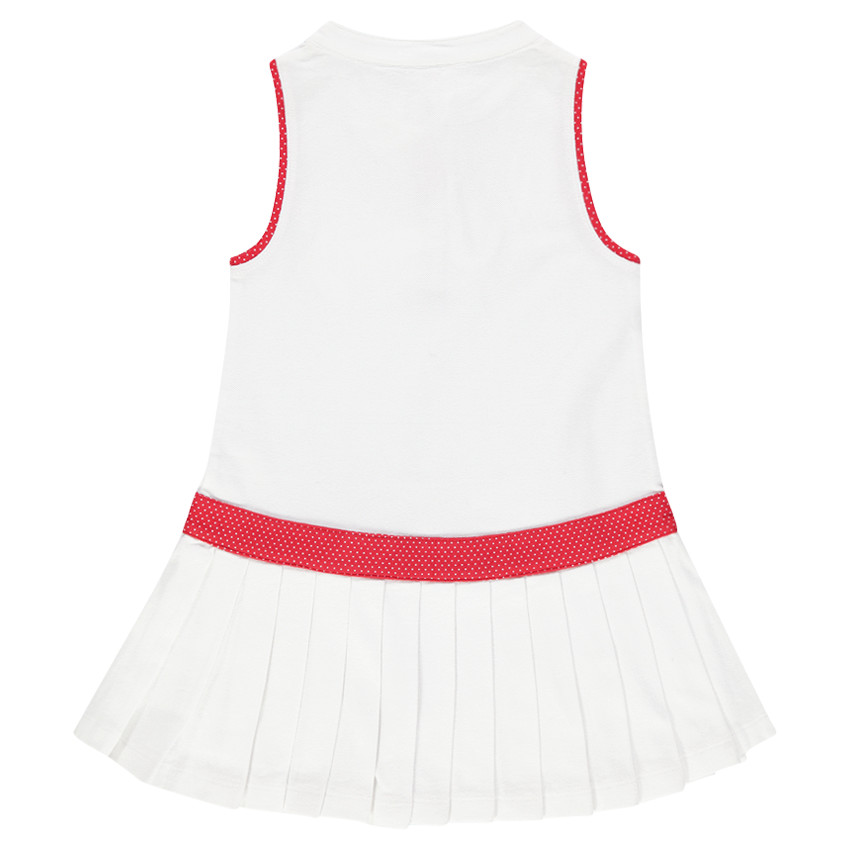 Robe polo sans manches plissée avec noeud fantaisie 