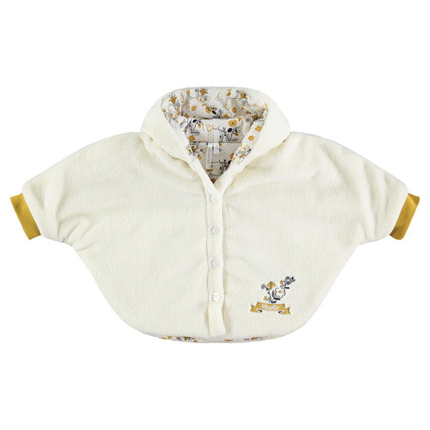 Cape à capuche en sherpa doublée jersey avec manches 