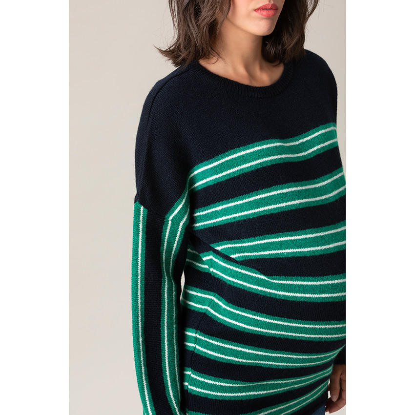 Pull de grossesse à rayures 