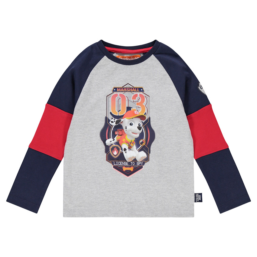 Tee-shirt manches longues tricolore avec print Marcus Pat' Patrouille Nickelodeon™ 