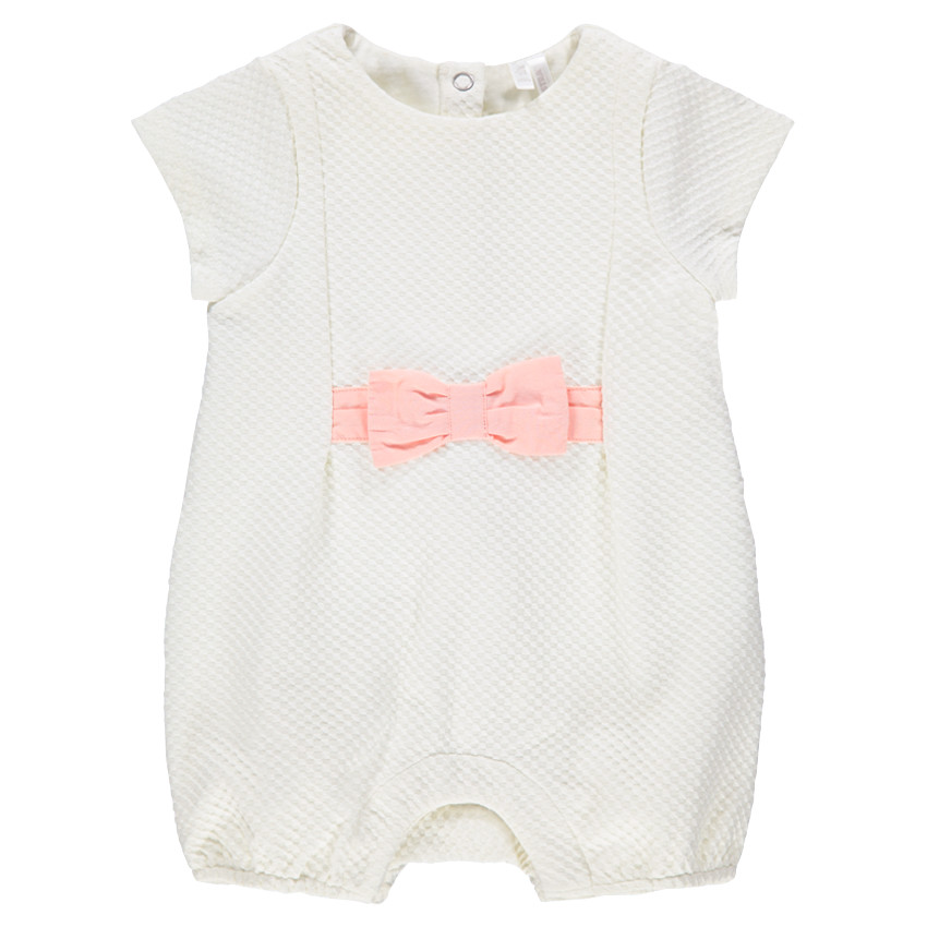 Combinaison courte en maille fantaisie avec noeud cousus sur le devant 