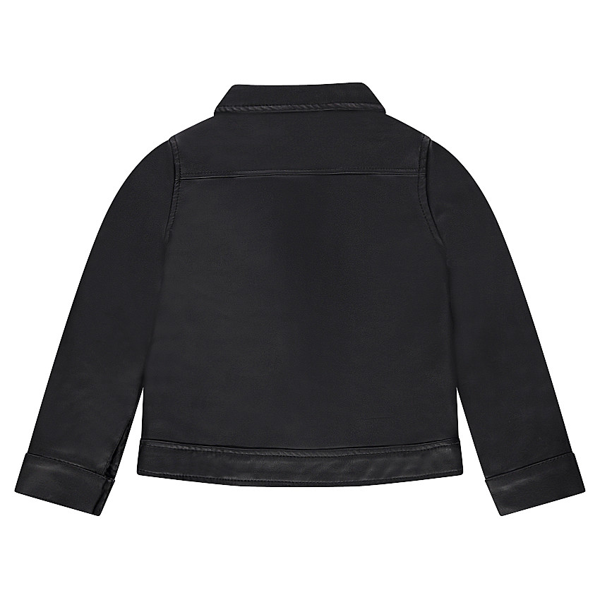 Perfecto en simili cuir avec fleurs brodées 