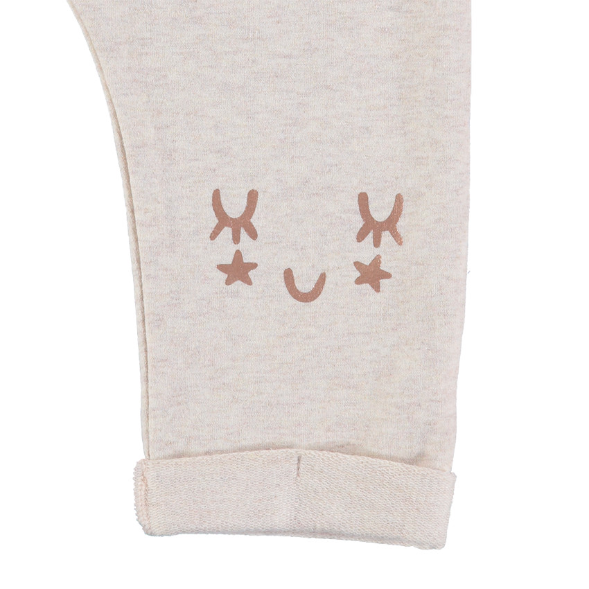 Pantalon de jogging en molleton uni avec détails printés 