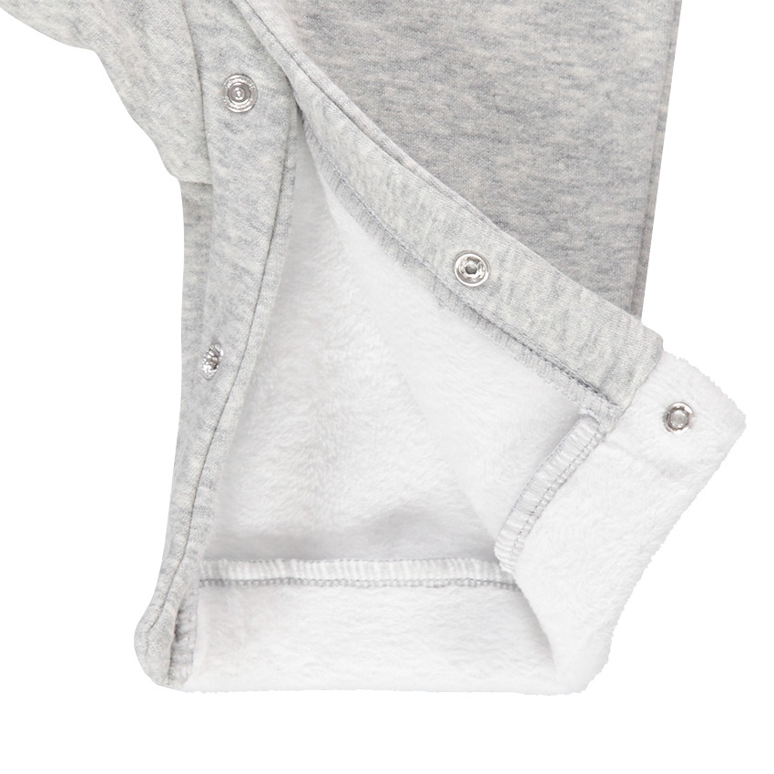 Combinaison longue en maille doublée sherpa avec bandes et poche kangourou 