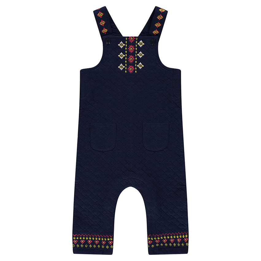 Salopette en molleton fantaisie et broderies 