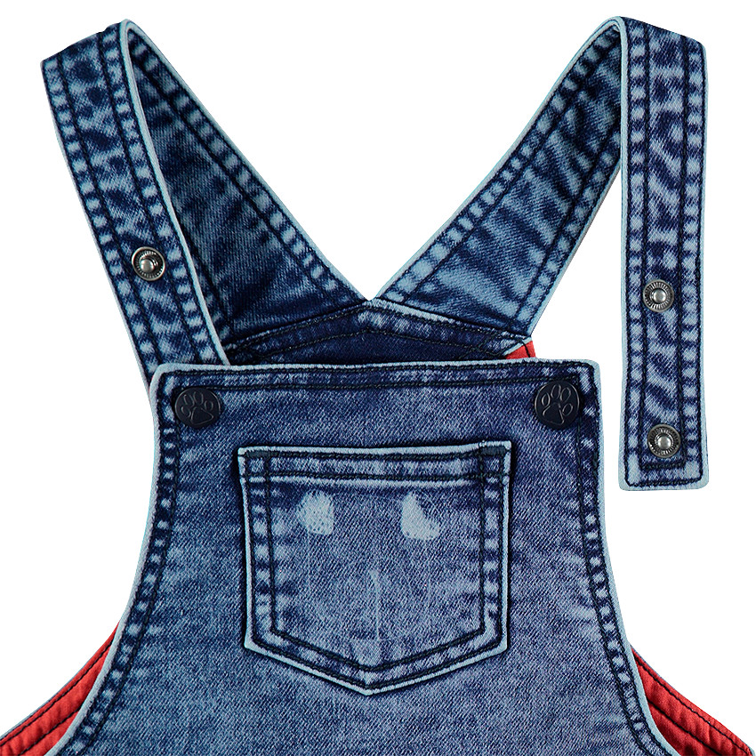 Saalopette longue en jeans effet used doublée jersey 