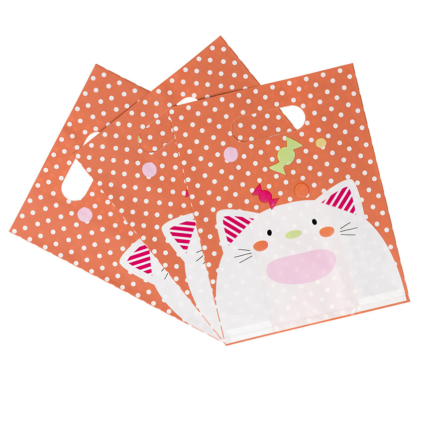 Lot de 10 sacs à bonbons anniversaire motif chat 