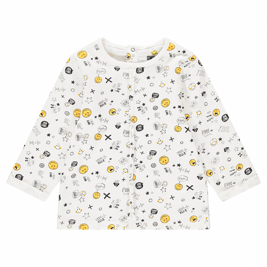 Tee-shirt manches longues en jersey avec Smiley printé all-over 