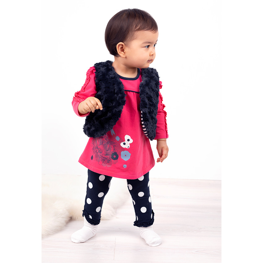 Ensemble avec tunique manches longues et legging à pois 