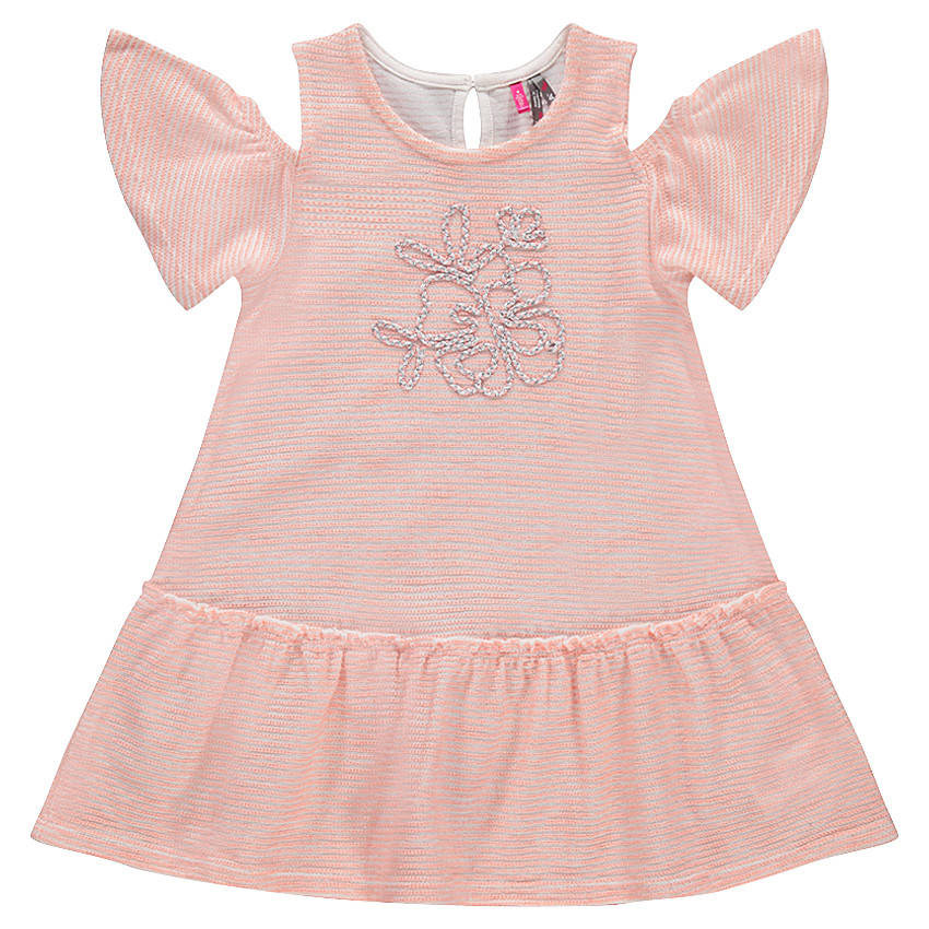 Robe en molleton avec épaules ajourées et manches volantées 