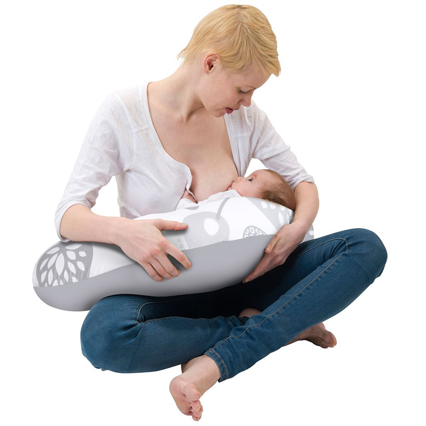 Coussin d’allaitement Doomoo – Flower/Argent 